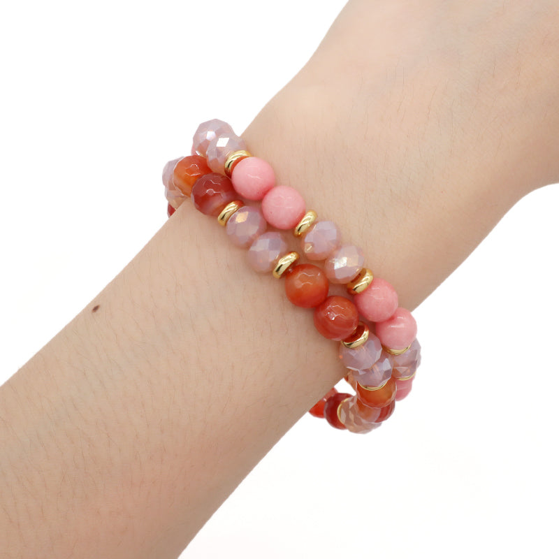 Handmade OEM Factory Wholesale Custom Manufacture Stretch Gemstone Natural Stone Bead Energy Healing Glass Crystal Bracelet
