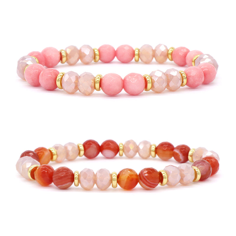 Handmade OEM Factory Wholesale Custom Manufacture Stretch Gemstone Natural Stone Bead Energy Healing Glass Crystal Bracelet