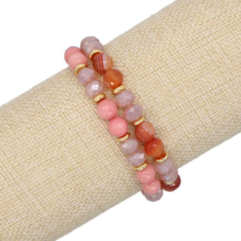 Handmade OEM Factory Wholesale Custom Manufacture Stretch Gemstone Natural Stone Bead Energy Healing Glass Crystal Bracelet