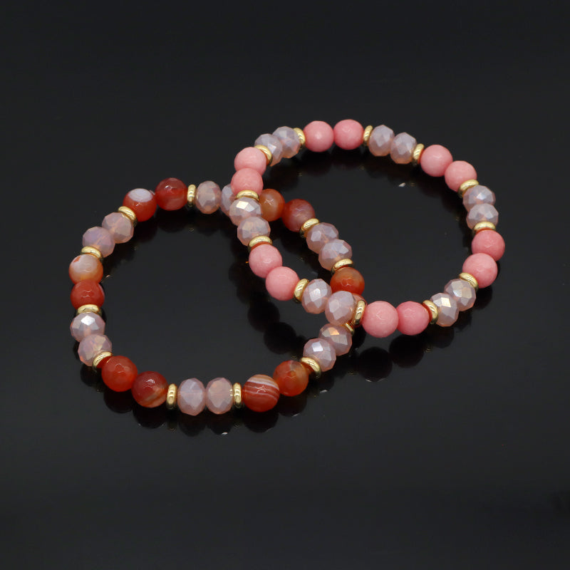 Handmade OEM Factory Wholesale Custom Manufacture Stretch Gemstone Natural Stone Bead Energy Healing Glass Crystal Bracelet