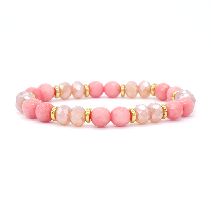 Handmade OEM Factory Wholesale Custom Manufacture Stretch Gemstone Natural Stone Bead Energy Healing Glass Crystal Bracelet
