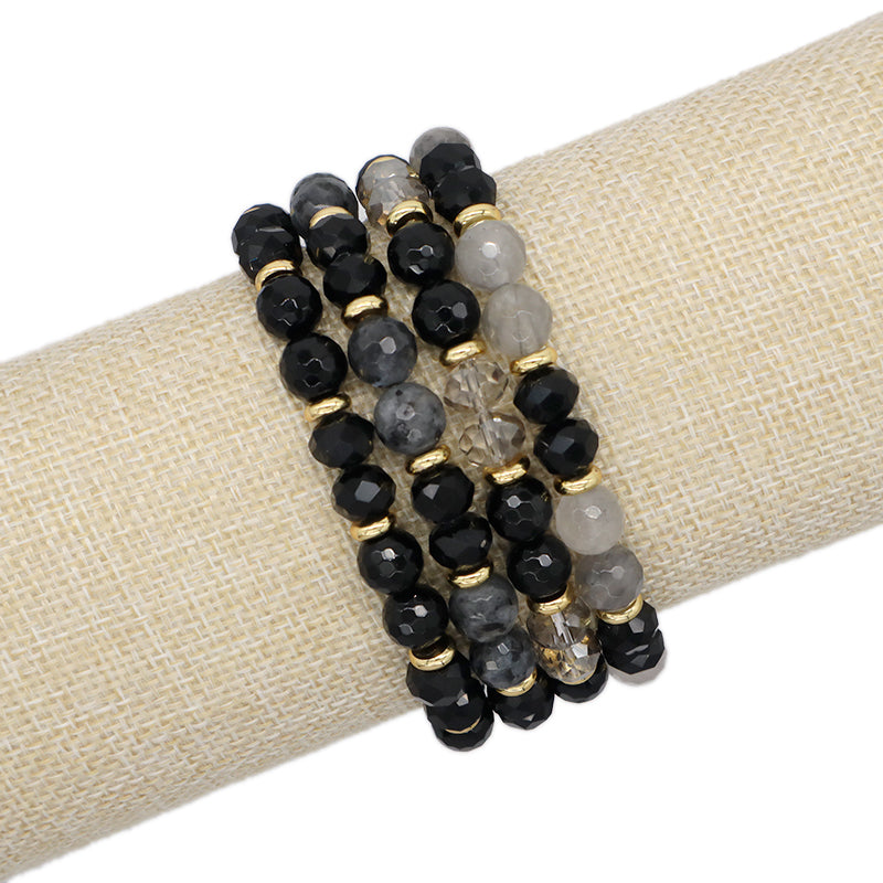 Custom OEM Handmade Healing Semi-preciuos Stone Beads Jewelry Wholesale 8mm Energy Glass Crystal Natural Stone Stretch Bracelet