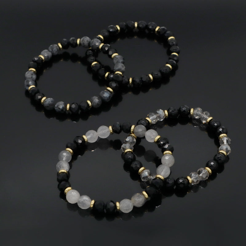 Custom OEM Handmade Healing Semi-preciuos Stone Beads Jewelry Wholesale 8mm Energy Glass Crystal Natural Stone Stretch Bracelet