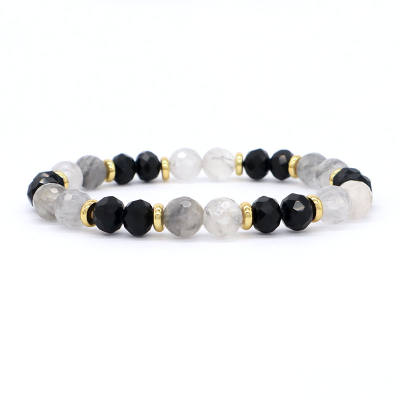 Custom OEM Handmade Healing Semi-preciuos Stone Beads Jewelry Wholesale 8mm Energy Glass Crystal Natural Stone Stretch Bracelet
