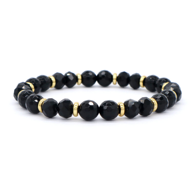 Custom OEM Handmade Healing Semi-preciuos Stone Beads Jewelry Wholesale 8mm Energy Glass Crystal Natural Stone Stretch Bracelet