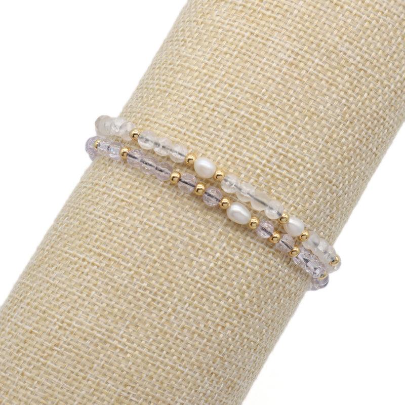 Custom Gemstone Healing Handmade Gold Plated Beads Adjustable Woven Macrame Fresh Water Pearl 4mm Natural Stone Beaded Bracelet
