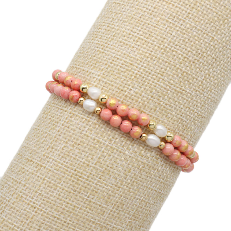 Healing Wholesale Customized Handmade Freshwater Pearl Gemstone 4.5mm Natural Stone Beads Ajustable Macrame Women Woven Bracelet