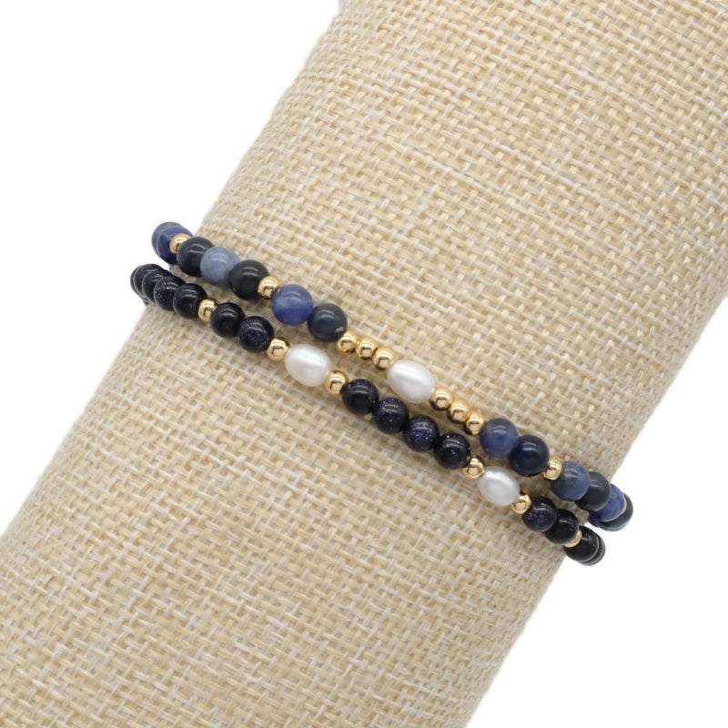 Friendship Handmade Lucky Macrame Women Braided Ajustable Wholesale Custom Freshwater Pearl Beaded 4mm Natural Stone Bracelet