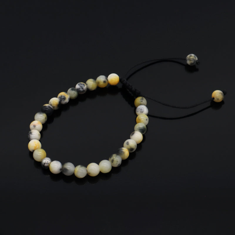 New Bulk Sale Friendship Handmade Boho Women Ajustable Custom Woven Stainless Steel Natural Stone Beaded Macrame Knots Bracelet