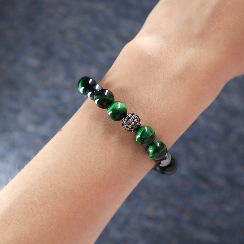 Wholesale Custom CZ Friendship Handmade Women Ajustable Woven Stainless Steel Natural Stone Beaded Boho Macrame Knots Bracelet