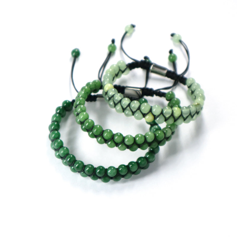 Hot Men Women Jewelry Customized Handmade Ajustable Stainless Steel Natural Healing Stone 6mm Gemstone Macrame Knots Bracelet