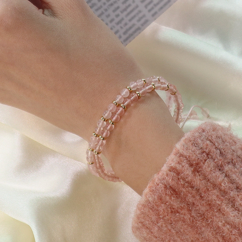 Custom Wholesale Friendship Handmade Fashion Women Gift Brass Charm Braided Ajustable 4mm Natural Stone Beaded Macrame Bracelet