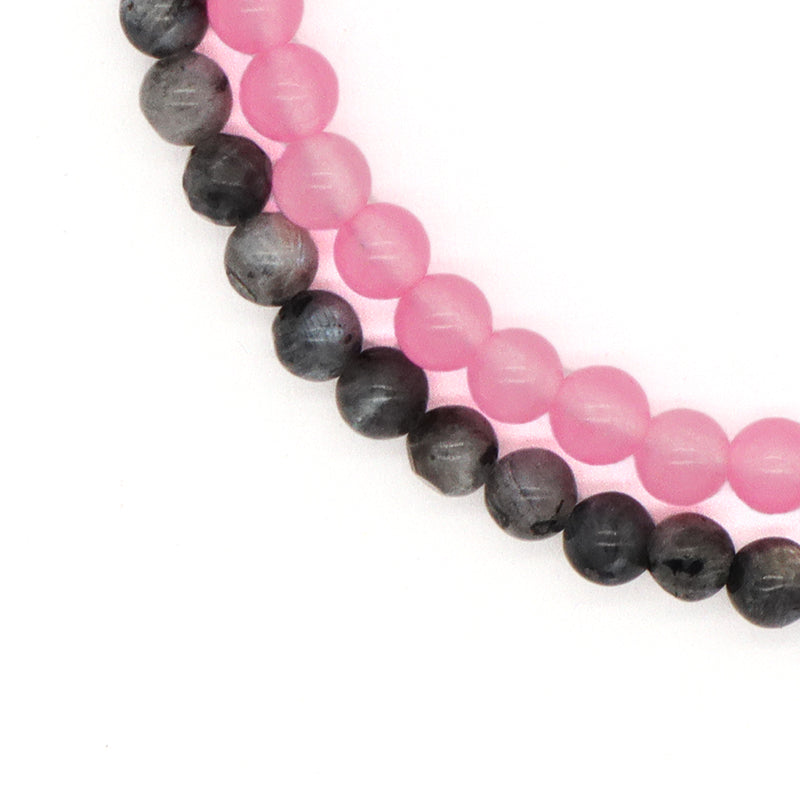 Fashion Jewelry Women Gift Handmade Custom OEM Ajustable Woven 4mm Gemstone Natural Healing Stone Beads Macrame Cord Bracelet