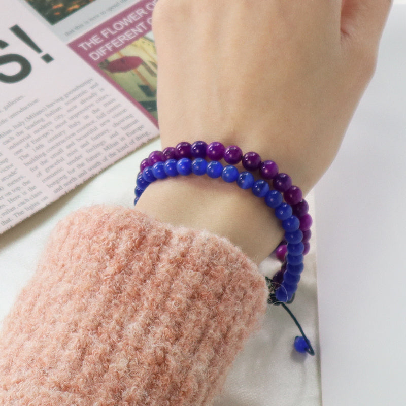 6mm Gemstone Natural Healing Stone Beads Fashion Jewelry Women Gift Handmade Custom OEM Ajustable Woven Macrame Braided Bracelet