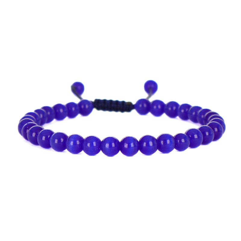 6mm Gemstone Natural Healing Stone Beads Fashion Jewelry Women Gift Handmade Custom OEM Ajustable Woven Macrame Braided Bracelet