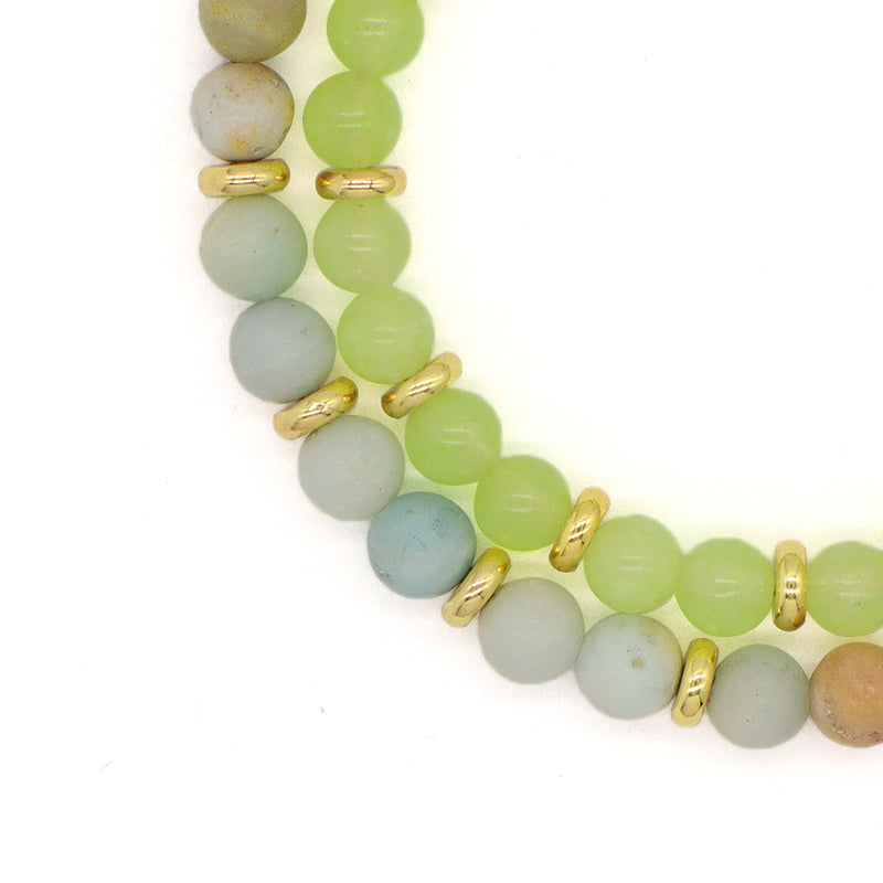 Wholesale 6mm Round Natural Stone Beads Gemstone Handmade Custom Women Gold Plated Charm Ajustable Woven Cord Macrame Bracelet