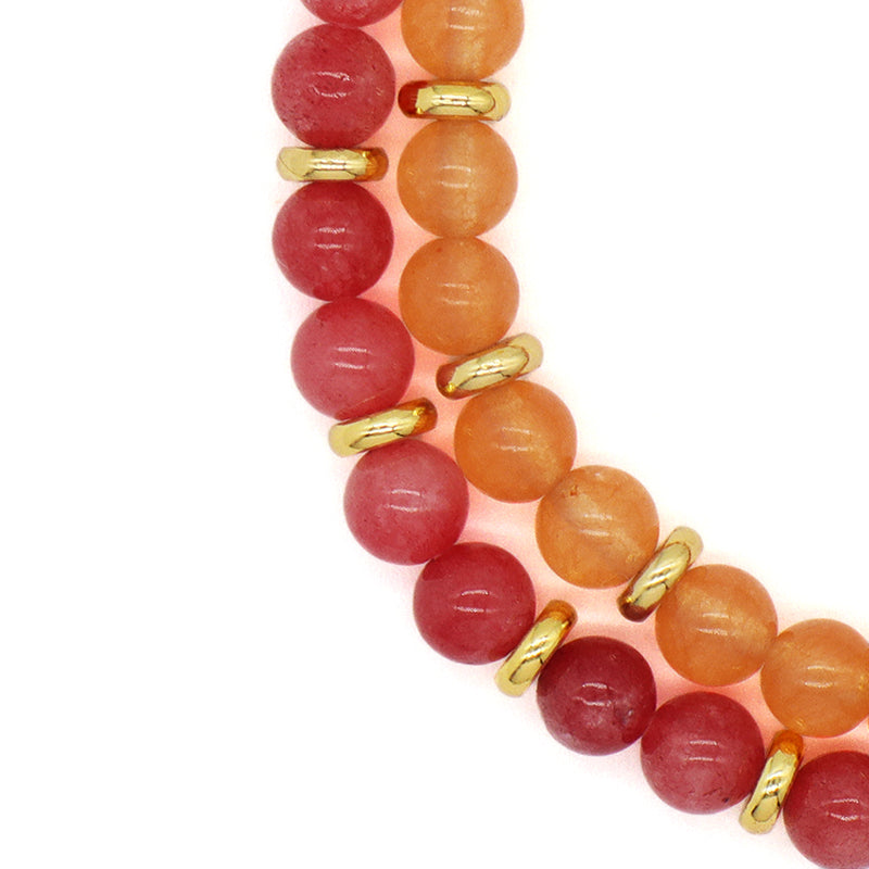 Gold Plated Charm Ajustable Woven Cord Macrame Custom Wholesale Handmade Women 6mm Round Gemstone Natural Stone Beads Bracelet