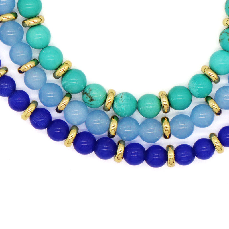 Handmade Wholesale Woven Cord Gold Plated Charm Ajustable Custom Women 6mm Round Gemstone Natural Stone Beads Macrame Bracelet