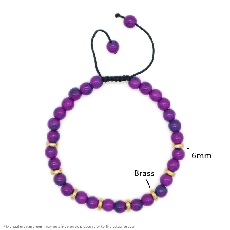 Friendship Custom Wholesale Handmade OEM Gold Plated Charm Women 6mm Gemstone Natural Stone Beads Ajustable Macrame Bracelet