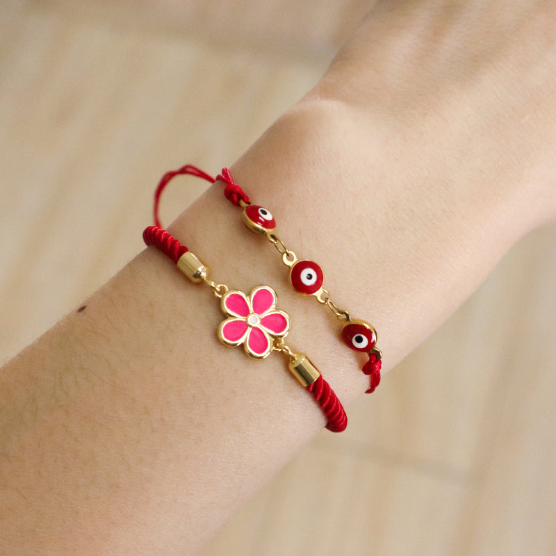 Fashion Jewelry Wholesale Custom Handmade OEM Ajustable Rope CZ Gold Plated Colorful Enamel Flower Bracelet for Women Gift