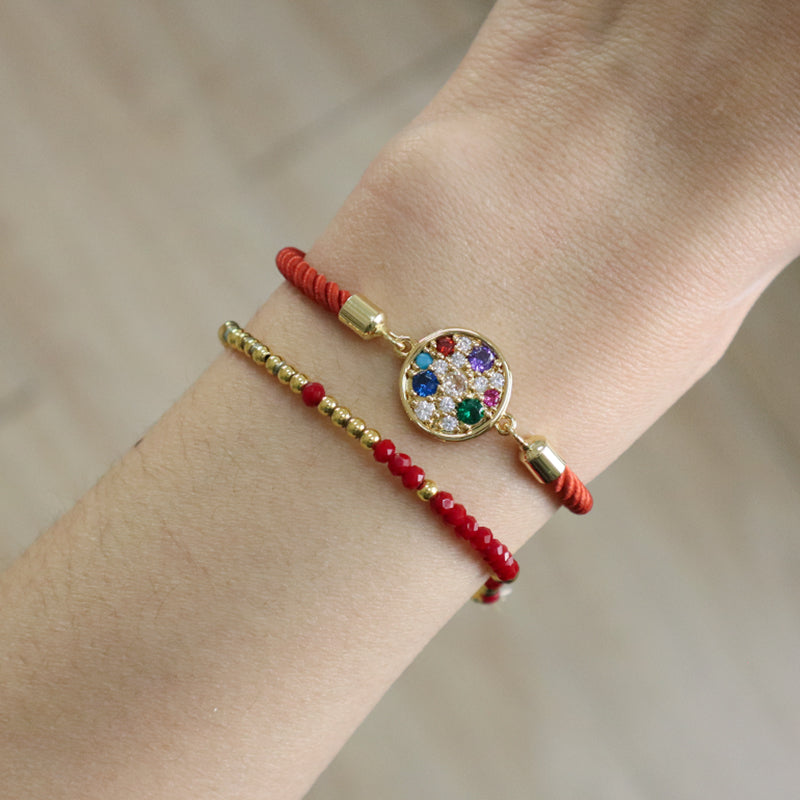 OEM Hot Selling Wholesale Custom Moon Charm Jewelry Handmade Ajustable Rope CZ Gold Plated Crescent Moon Bracelet For Women Gift