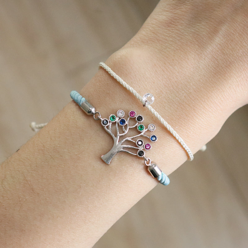 Wholesale New Arrival Handmade OEM Factory Custom Jewelry Ajustable Rope CZ Gold Plated Heart Tree Charm Bracelet For Women Gift