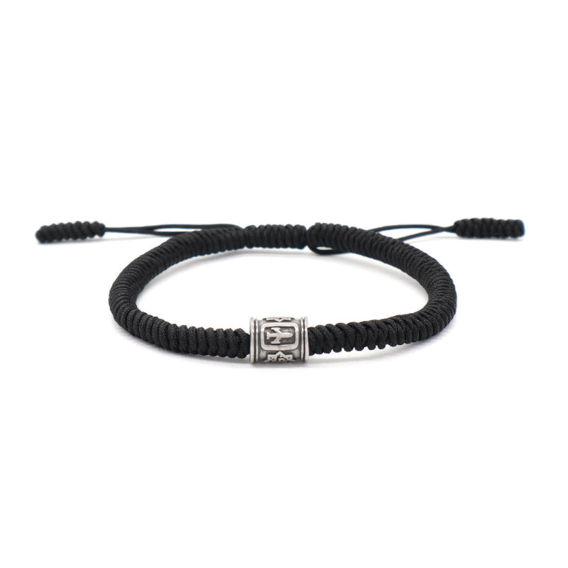 Custom Handmade Friendship Wholesale OEM Jewelry Antique copper Plane Charm Ajustable Black Rope Woven Bracelet For Women Men