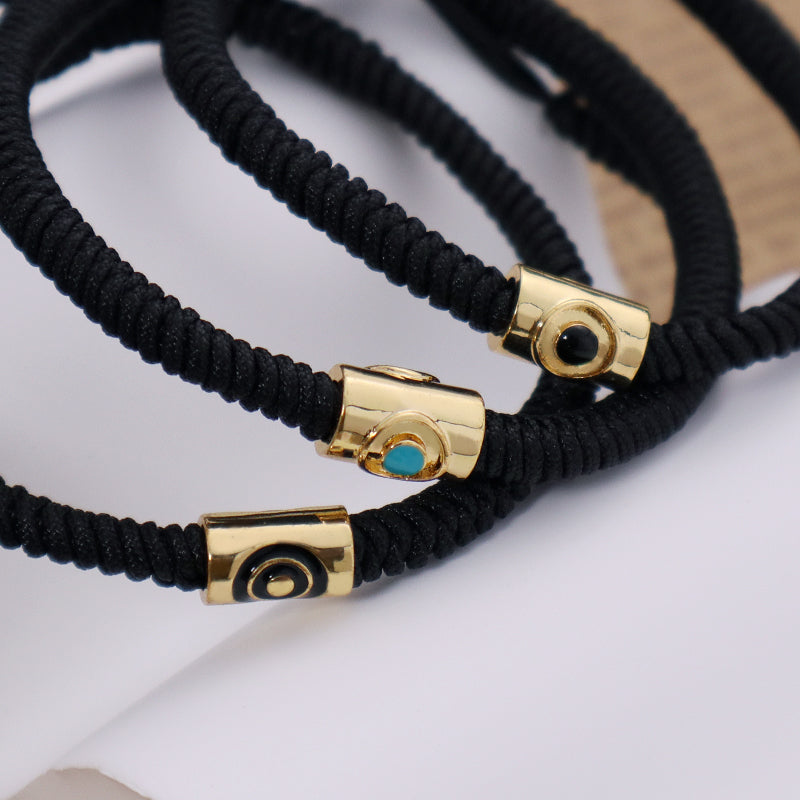 Wholesale Custom Handmade Friendship OEM Women Men Jewelry Ajustable Rope Gold Plated Enamel Connector Charm Woven Bracelet