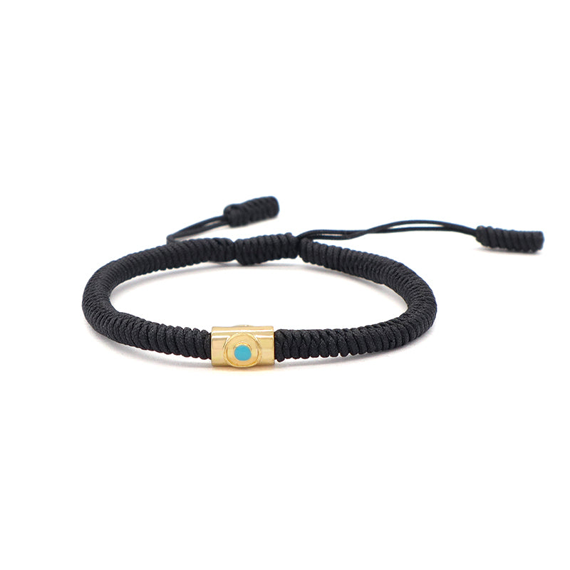 Wholesale Custom Handmade Friendship OEM Women Men Jewelry Ajustable Rope Gold Plated Enamel Connector Charm Woven Bracelet