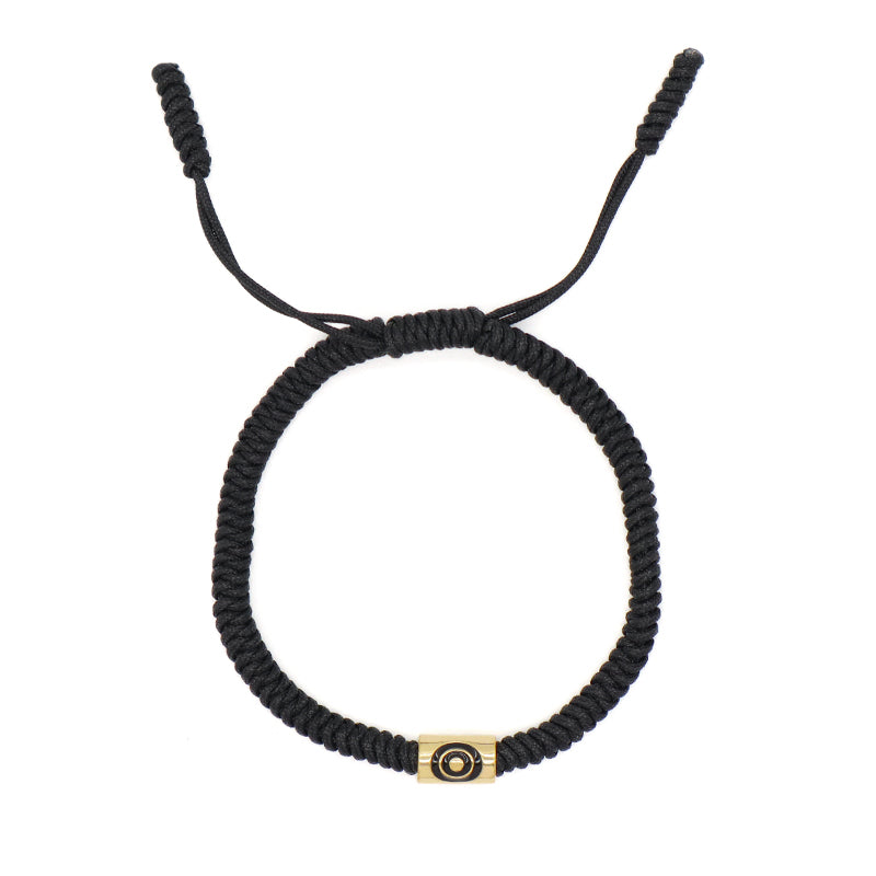 Wholesale Custom Handmade Friendship OEM Women Men Jewelry Ajustable Rope Gold Plated Enamel Connector Charm Woven Bracelet