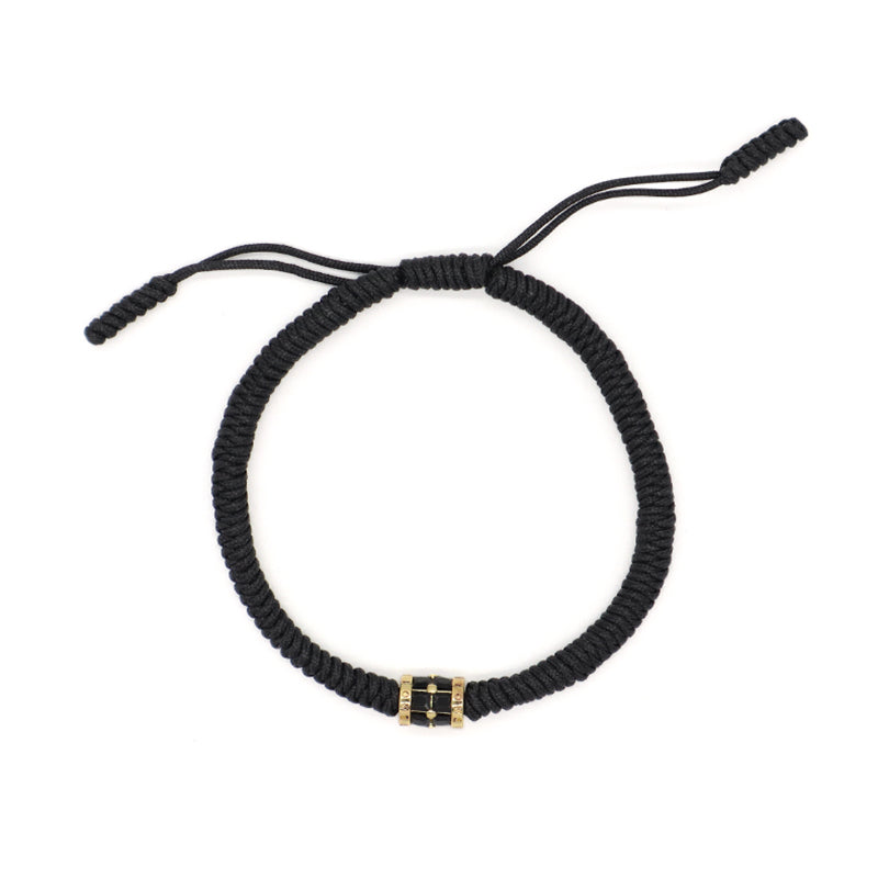 Ajustable Rope Woven Braided Jewelry OEM Customized Wholesale Women Men Gold Plated Connector Moon Charm Handmade Macrame Bracelet
