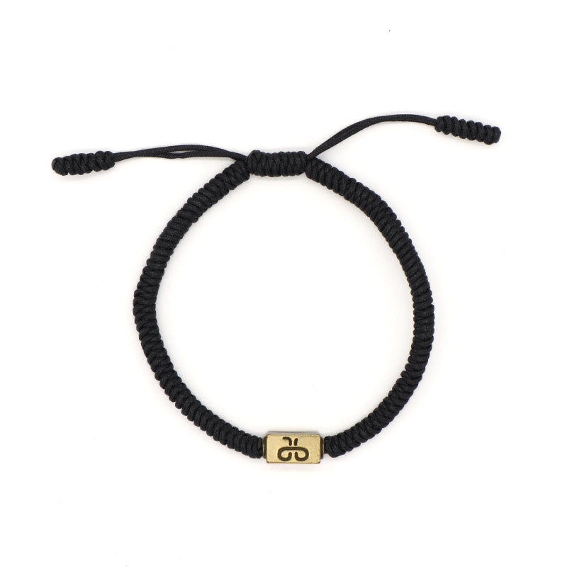 Wholesale Women Men OEM Custom Friendship Jewelry Antique Copper Connector Charm Ajustable Rope Handmade Woven Macrame Bracelet