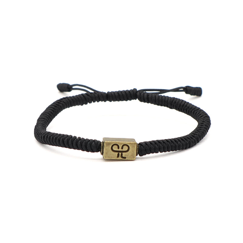 Wholesale Women Men OEM Custom Friendship Jewelry Antique Copper Connector Charm Ajustable Rope Handmade Woven Macrame Bracelet