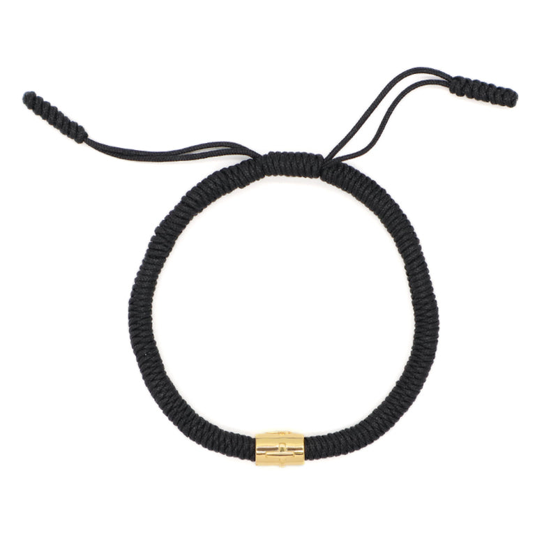 OEM Custom Wholesale Women Men Jewelry Ajustable Rope Woven Braided Handmade Macrame Gold Plated Cross Moon Star Charm Bracelet