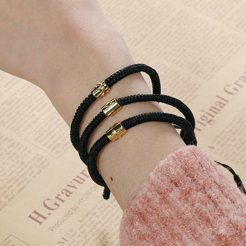OEM Custom Wholesale Women Men Jewelry Ajustable Rope Woven Braided Handmade Macrame Gold Plated Cross Moon Star Charm Bracelet