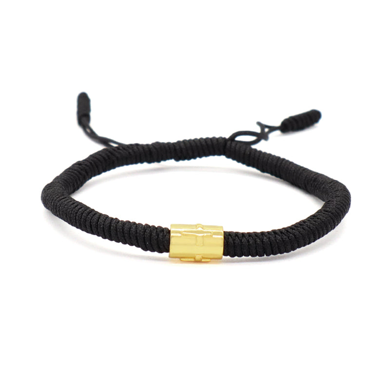 OEM Custom Wholesale Women Men Jewelry Ajustable Rope Woven Braided Handmade Macrame Gold Plated Cross Moon Star Charm Bracelet