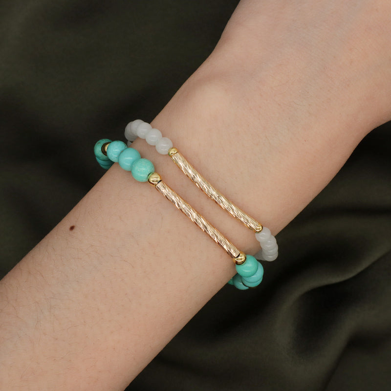Custom Wholesale Women Gold Plated Brass Charm Jewelry Handmade Ajustable Gemstone Natural Stone Beads Woven Macrame Bracelet