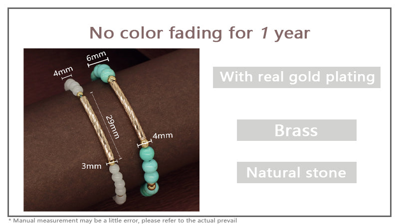 Custom Wholesale Women Gold Plated Brass Charm Jewelry Handmade Ajustable Gemstone Natural Stone Beads Woven Macrame Bracelet