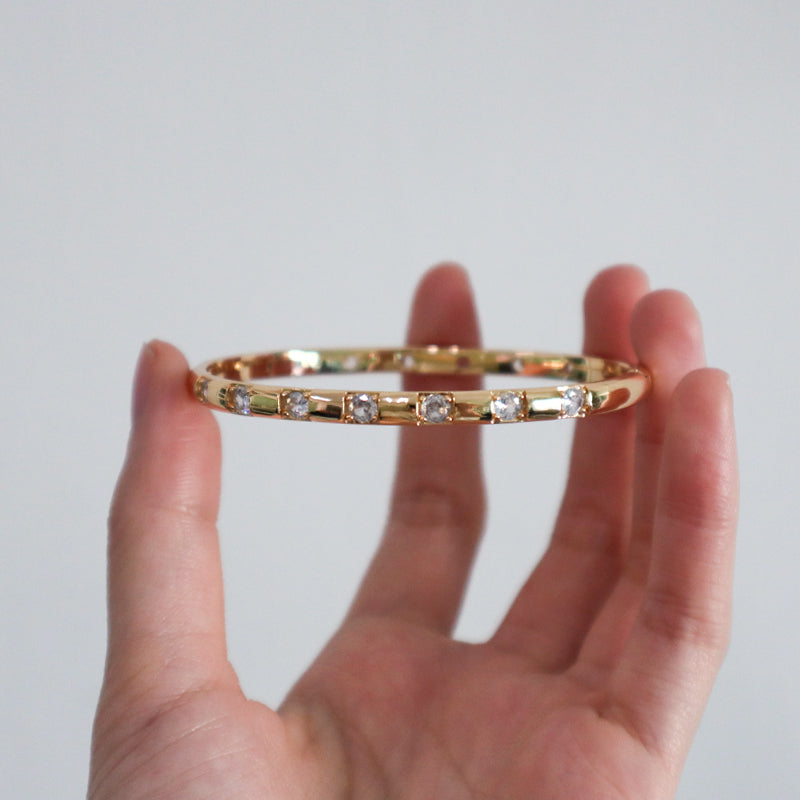 Good Quality Wholesale Fashion Women Gift China Factory Manufacture Gold Plated CZ Cuff Bangle Bracelet
