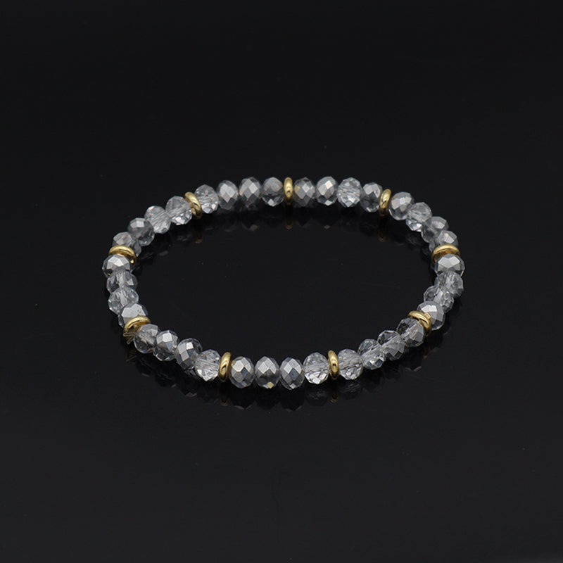 Wholesale Custom China Factory OEM Handmade Jewelry Gold Plated Charm Energy Stretch Glass Crystal Bracelet For Women Gift