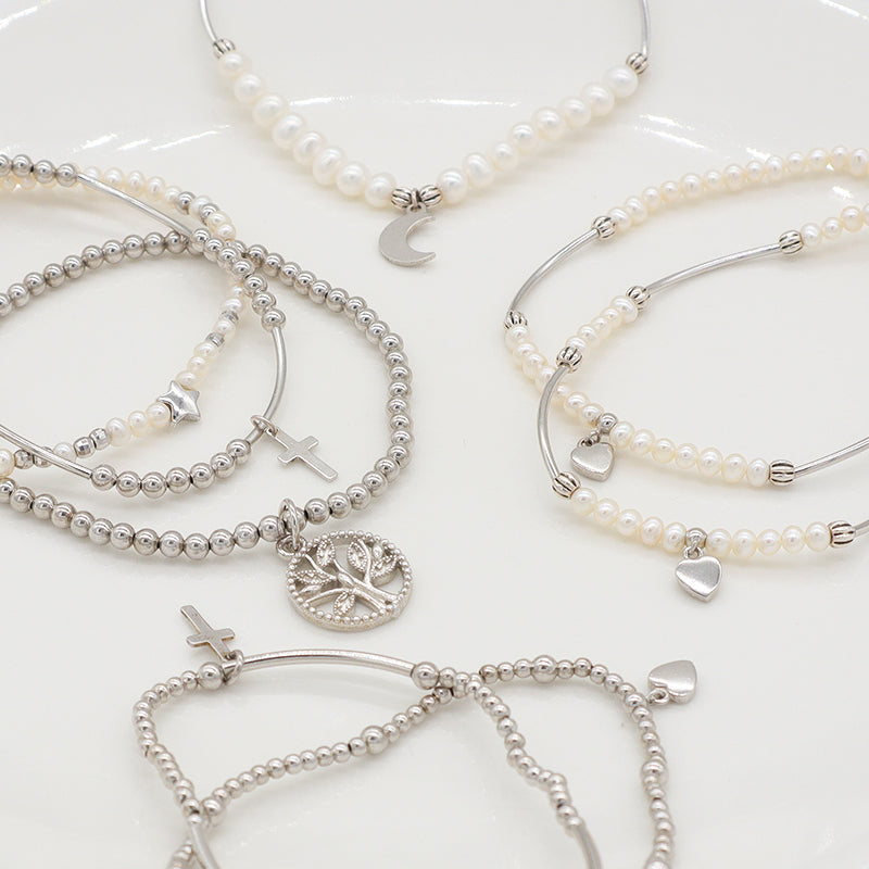 2022 trendy bracelet High quality natural fresh water pearl 925 sterling silver bracelets beaded bracelet