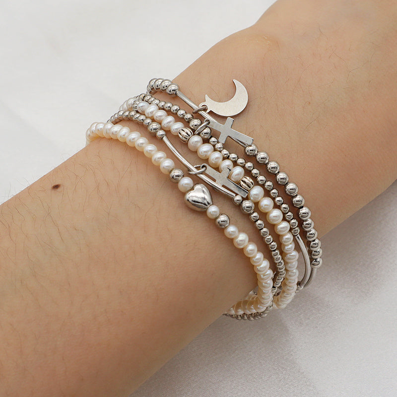 2022 trendy bracelet High quality natural fresh water pearl 925 sterling silver bracelets beaded bracelet