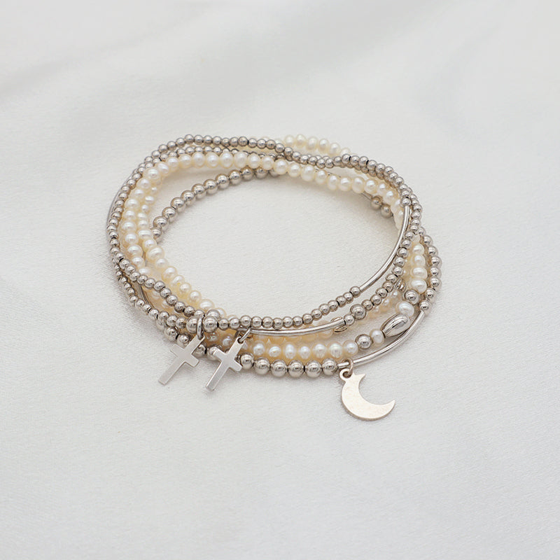 2022 trendy bracelet High quality natural fresh water pearl 925 sterling silver bracelets beaded bracelet