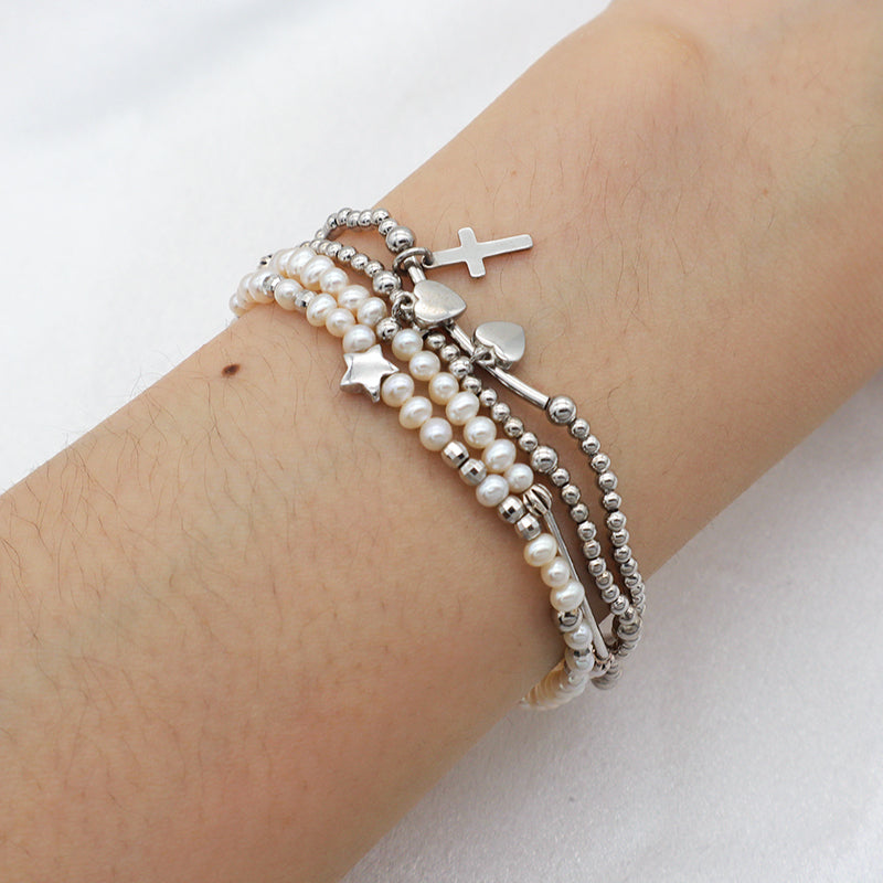 2022 trendy bracelet High quality natural fresh water pearl 925 sterling silver bracelets beaded bracelet