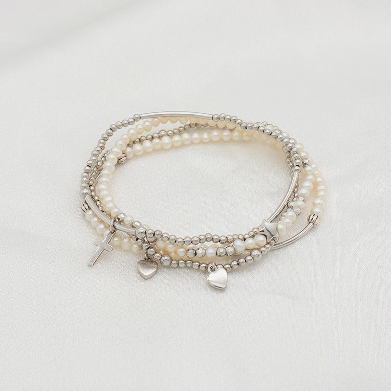 2022 trendy bracelet High quality natural fresh water pearl 925 sterling silver bracelets beaded bracelet