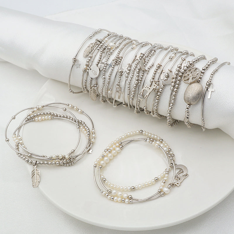 2022 trendy bracelet High quality natural fresh water pearl 925 sterling silver bracelets beaded bracelet