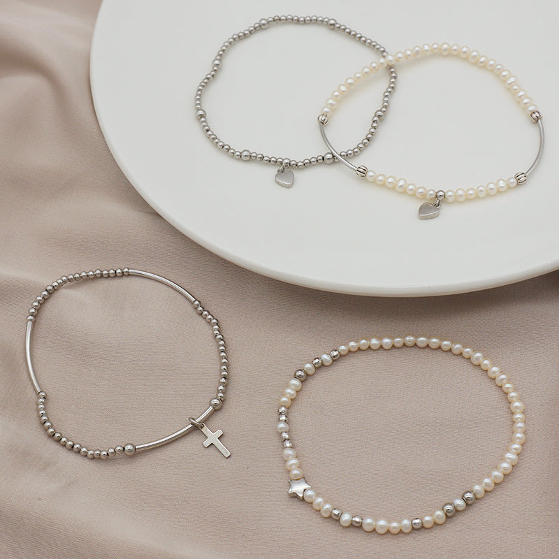 2022 trendy bracelet High quality natural fresh water pearl 925 sterling silver bracelets beaded bracelet