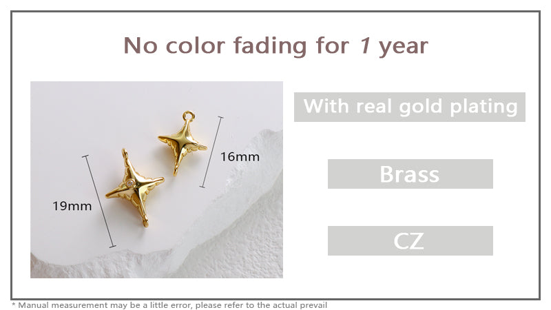 Hot Selling China Factory Wholesale Women Fashion Bracelet Connect Accessories CZ Gold Plated Charms For Diy Jewelry Making