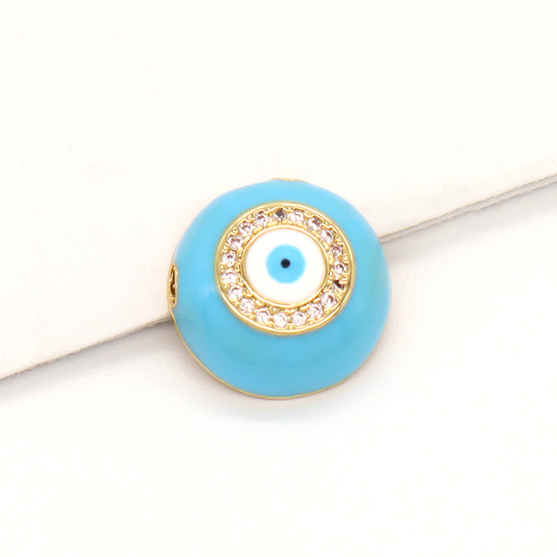 New Bulk Sale Diy Factory Women Devil Eyes Charm Jewelry Blue Enamel Turkish Gold Plated Evil Eyes Charm For Necklace Bracelet