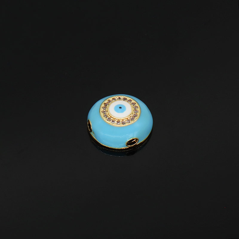New Bulk Sale Diy Factory Women Devil Eyes Charm Jewelry Blue Enamel Turkish Gold Plated Evil Eyes Charm For Necklace Bracelet